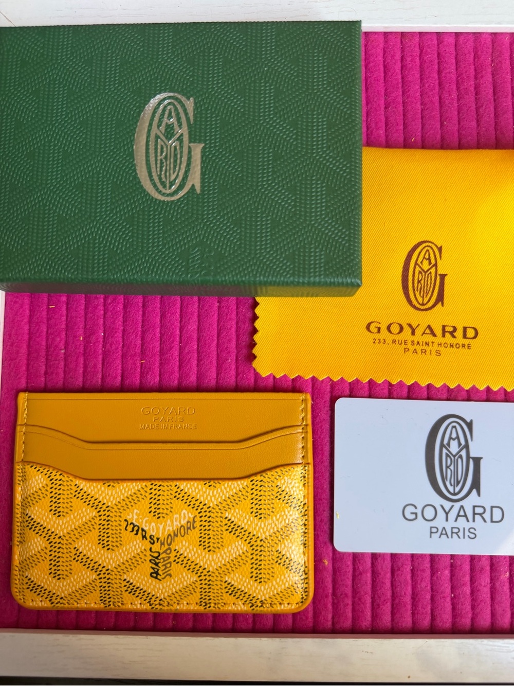 Goyard Yellow card holder
